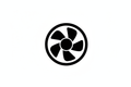 a black icon that shows an air fan 